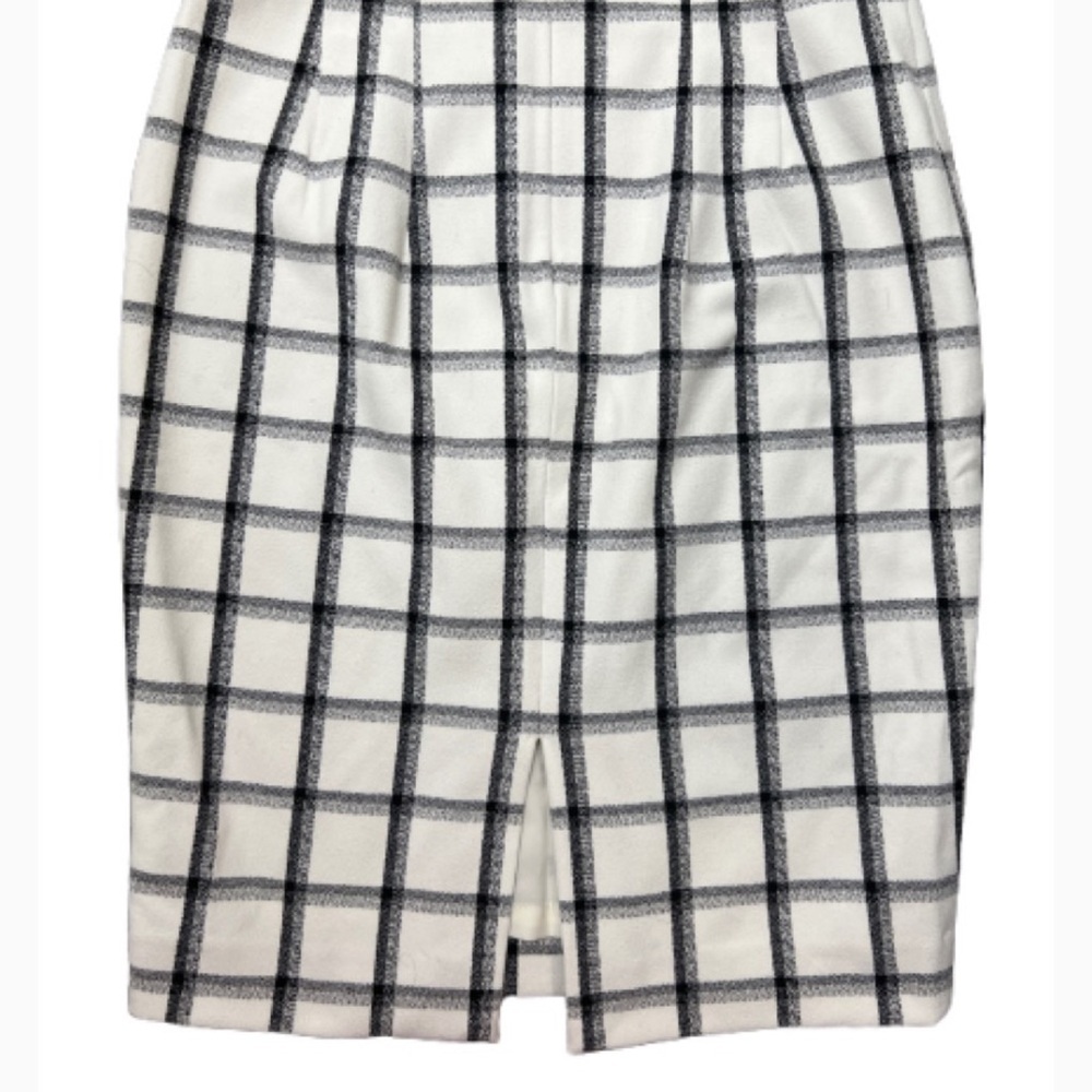 Express Black and White Monochrome Plaid Checkered Pencil Skirt - Picture 3 of 5